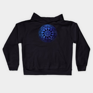 Five Elements Runic Magical Pentacle -  Blue Version Kids Hoodie